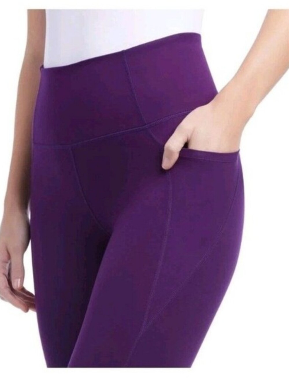 Danskin Womens Small HighRise Brushed Legging | BrightPlum |Small - Picture 3 of 5